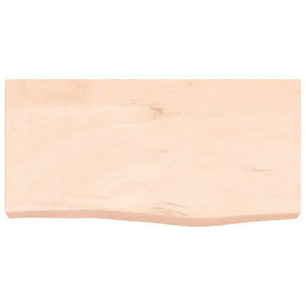 bordplade til badeværelse 60x30x(2-6) cm massivt træ ubehandlet