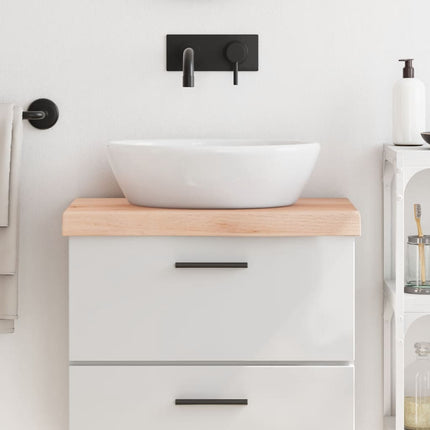 bordplade til badeværelse 60x30x(2-6) cm massivt træ ubehandlet