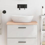 bordplade til badeværelse 60x40x(2-4) cm massivt træ ubehandlet