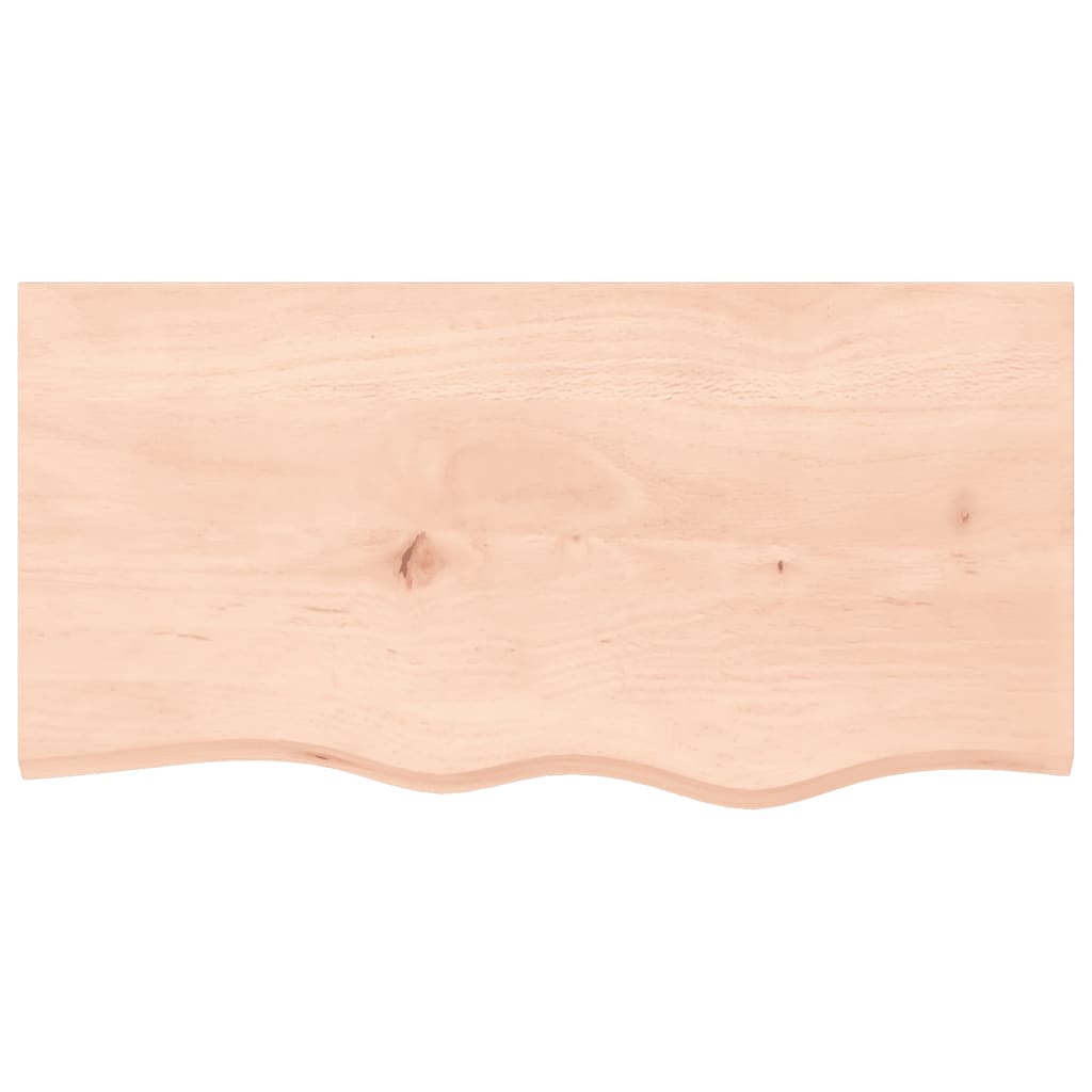 bordplade til badeværelse 80x40x(2-4) cm massivt træ ubehandlet