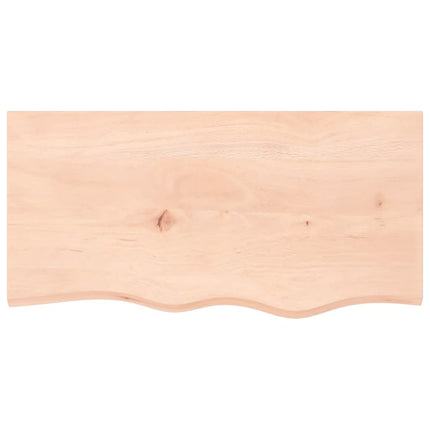 bordplade til badeværelse 80x40x(2-6) cm massivt træ ubehandlet