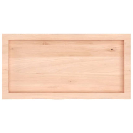 bordplade til badeværelse 80x40x(2-6) cm massivt træ ubehandlet