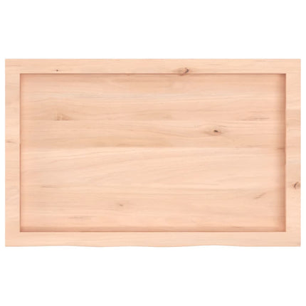 bordplade til badeværelse 80x50x(2-4) cm massivt træ ubehandlet