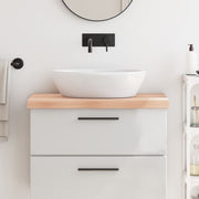 bordplade til badeværelse 80x50x(2-6) cm massivt træ ubehandlet