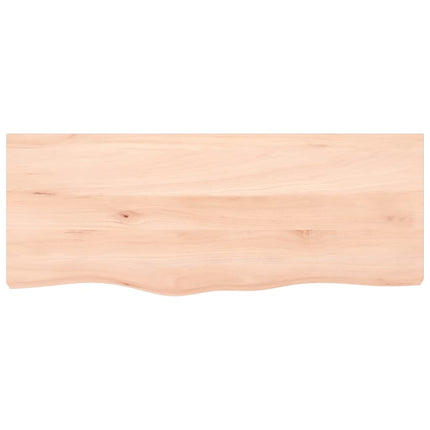 bordplade til badeværelse 100x40x2 cm massivt træ ubehandlet