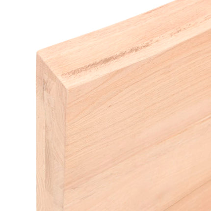 bordplade til badeværelse 100x40x(2-6)cm massivt træ ubehandlet