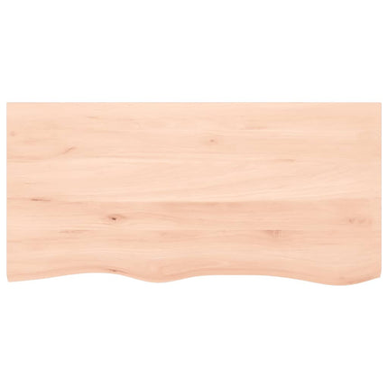 bordplade til badeværelse 100x50x(2-6)cm massivt træ ubehandlet