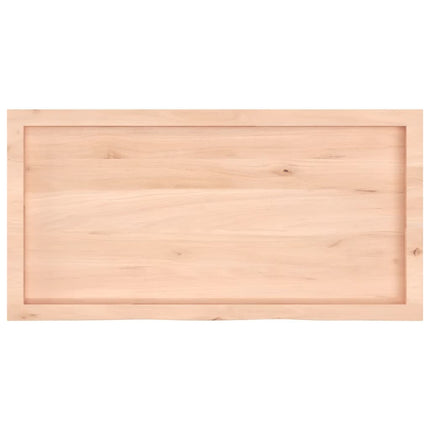bordplade til badeværelse 100x50x(2-6)cm massivt træ ubehandlet