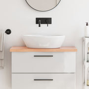 bordplade til badeværelse 80x30x(2-4) cm massivt træ lysebrun