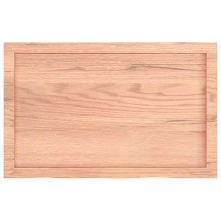 bordplade til badeværelse 80x50x(2-6) cm massivt træ lysebrun