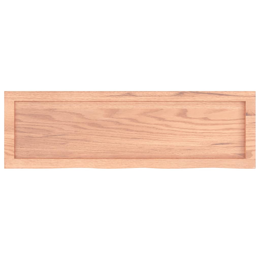 bordplade til badeværelse 100x30x(2-6) cm massivt træ lysebrun