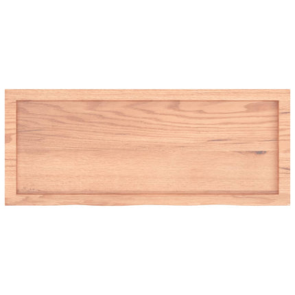 bordplade til badeværelse 100x40x(2-6) cm massivt træ lysebrun