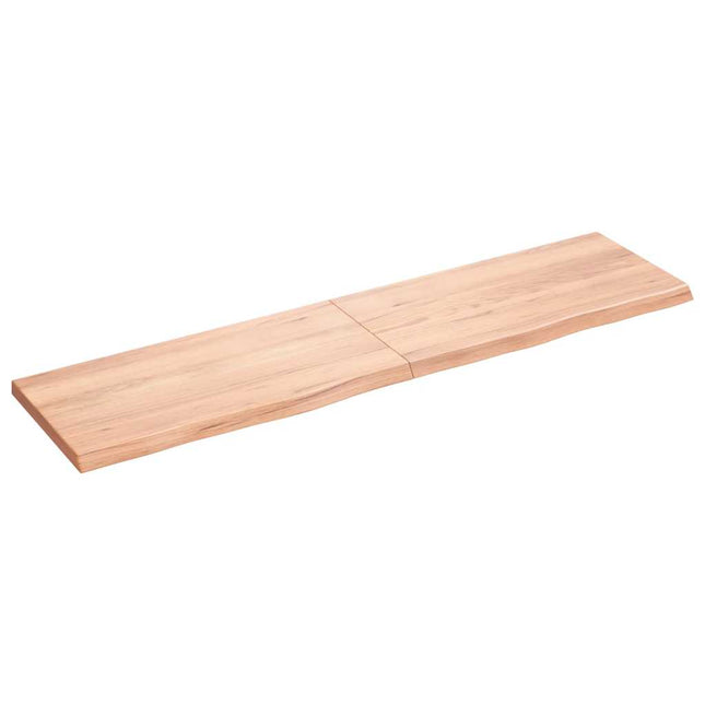 bordplade til badeværelse 160x40x(2-4) cm massivt træ lysebrun