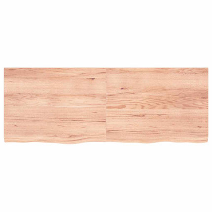 bordplade til badeværelse 160x60x(2-4) cm massivt træ lysebrun