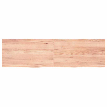 bordplade til badeværelse 180x50x(2-4) cm massivt træ lysebrun