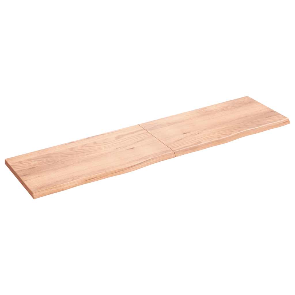bordplade til badeværelse 200x50x(2-4) cm massivt træ lysebrun