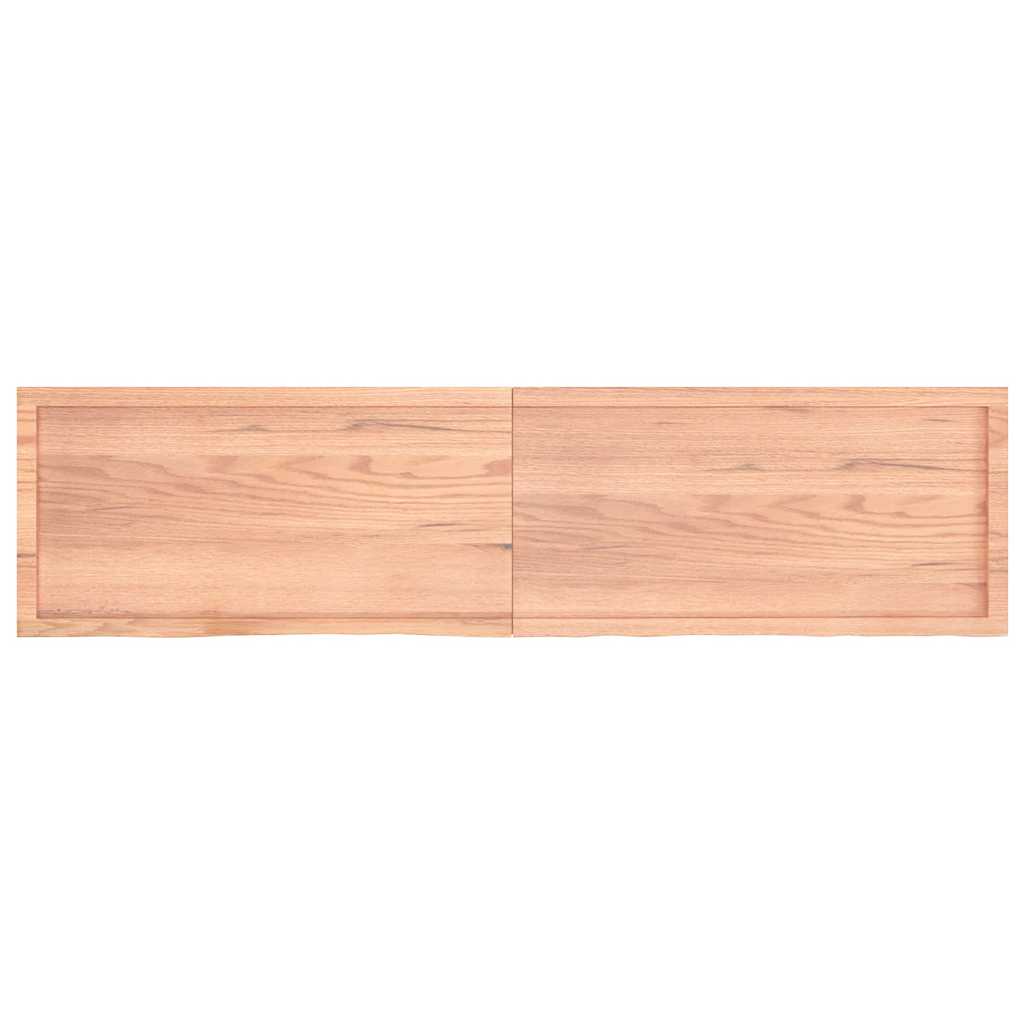 bordplade til badeværelse 200x50x(2-4) cm massivt træ lysebrun