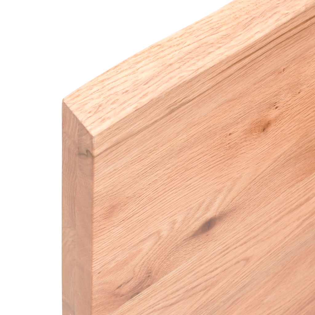 bordplade til badeværelse 200x50x(2-4) cm massivt træ lysebrun