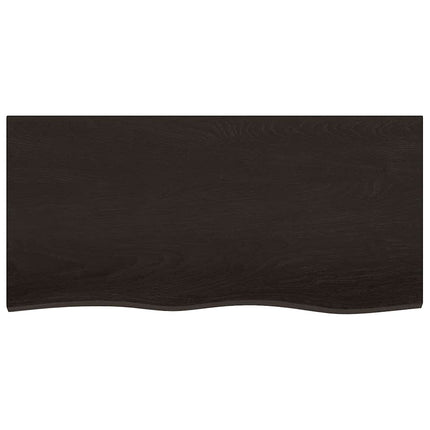 bordplade til badeværelse 100x50x2 cm massivt træ mørkebrun