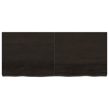 bordplade til badeværelse 140x60x(2-6) cm massivt træ mørkebrun