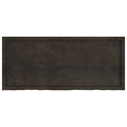 bordplade til badeværelse 140x60x(2-6) cm massivt træ mørkebrun