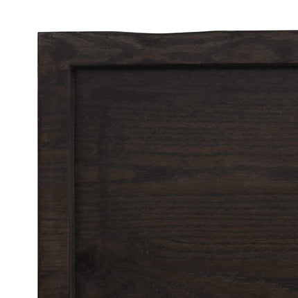 bordplade til badeværelse 140x60x(2-6) cm massivt træ mørkebrun
