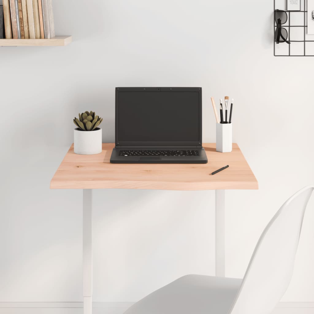 bordplade 60x60x2 cm ubehandlet massivt egetræ billede