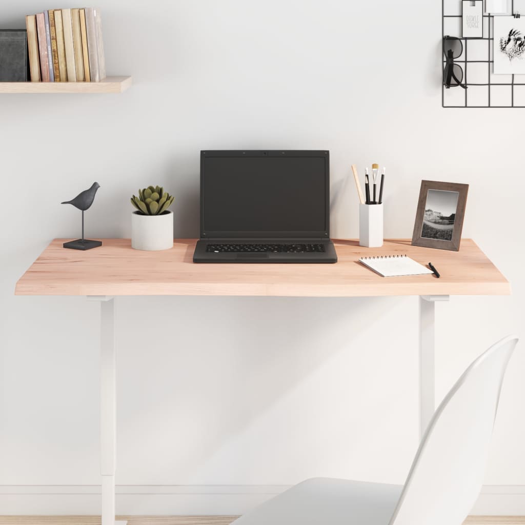 bordplade 100x50x2 cm ubehandlet massivt egetræ billede