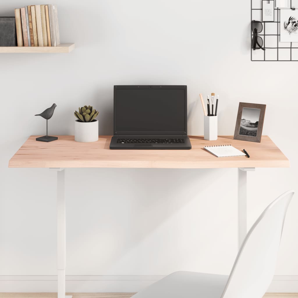 bordplade 100x60x2 cm ubehandlet massivt egetræ billede