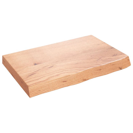 bordplade 60x40x(2-6) cm behandlet massivt egetræ lysebrun