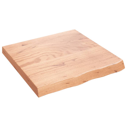 bordplade 60x60x(2-6) cm behandlet massivt egetræ lysebrun