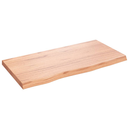 bordplade 80x40x(2-4) cm behandlet massivt egetræ lysebrun
