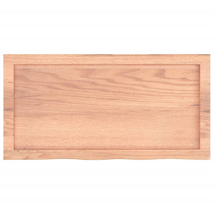bordplade 80x40x(2-6) cm behandlet massivt egetræ lysebrun