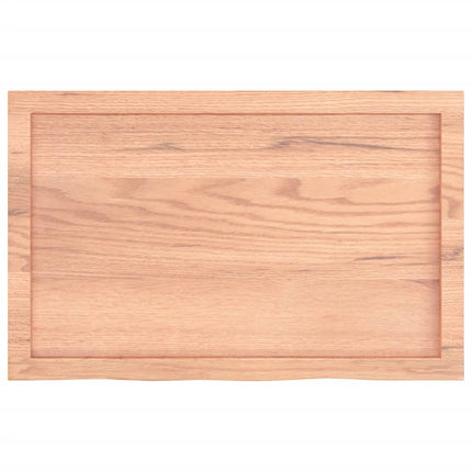 bordplade 80x50x(2-4) cm behandlet massivt egetræ lysebrun