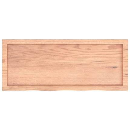 bordplade 100x40x(2-6) cm behandlet massivt egetræ lysebrun