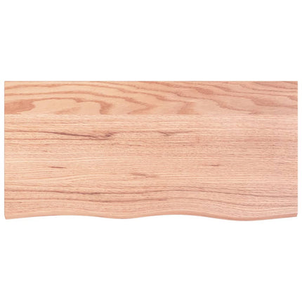 bordplade 100x50x(2-4) cm behandlet massivt egetræ lysebrun