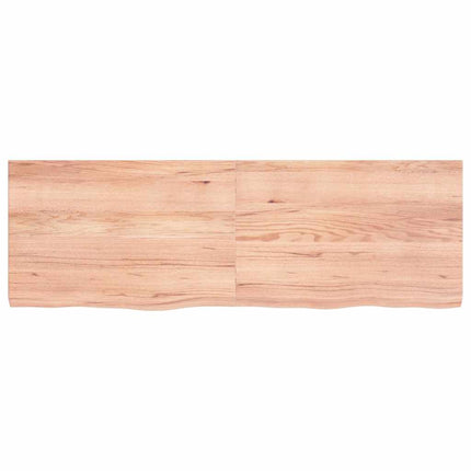 bordplade 120x40x(2-4) cm behandlet massivt egetræ lysebrun