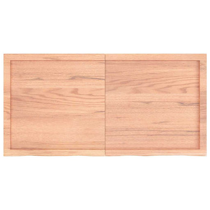 bordplade 120x60x(2-6) cm behandlet massivt egetræ lysebrun