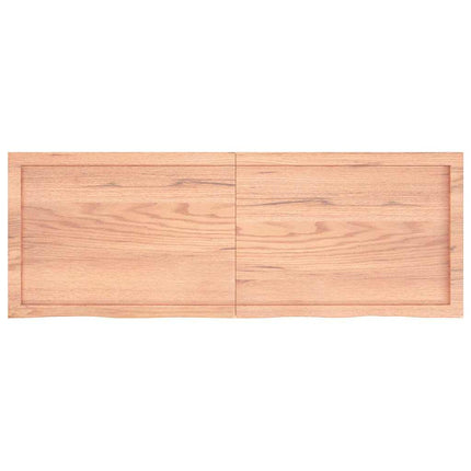 bordplade 140x50x(2-4) cm behandlet massivt egetræ lysebrun