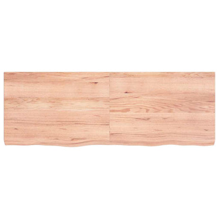 bordplade 140x50x(2-6) cm behandlet massivt egetræ lysebrun