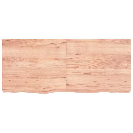 bordplade 140x60x(2-6) cm behandlet massivt egetræ lysebrun