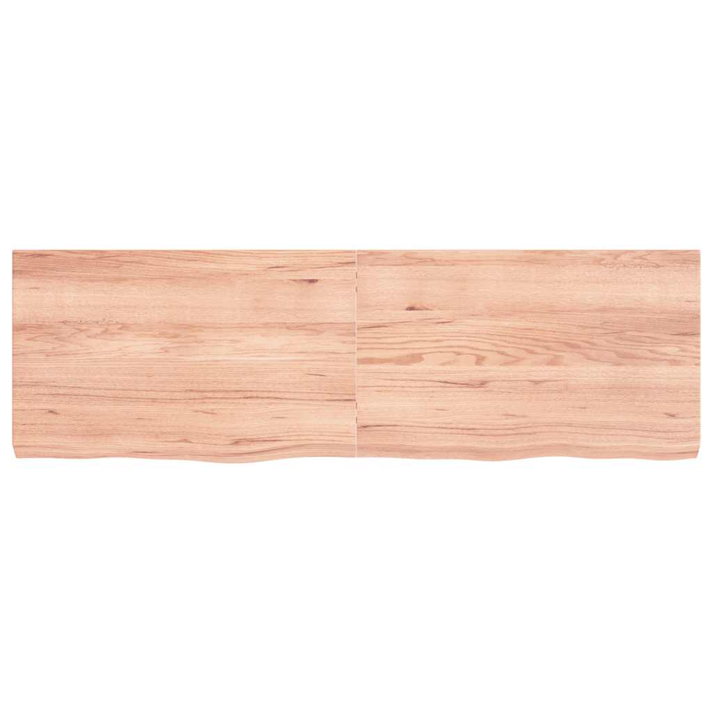 bordplade 160x50x(2-6) cm behandlet massivt egetræ lysebrun