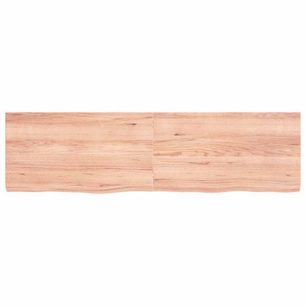 bordplade 180x50x(2-6) cm behandlet massivt egetræ lysebrun