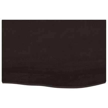 bordplade 60x40x2 cm behandlet massivt egetræ mørkebrun