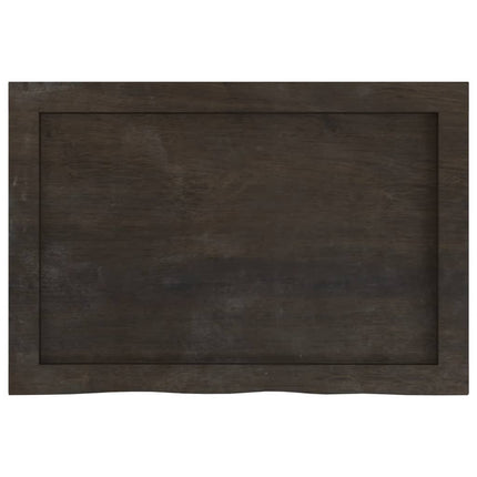 bordplade 60x40x(2-6) cm behandlet massivt egetræ mørkebrun