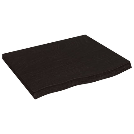 bordplade 60x50x(2-4) cm behandlet massivt egetræ mørkebrun