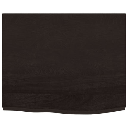 bordplade 60x50x(2-4) cm behandlet massivt egetræ mørkebrun