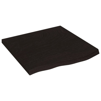 bordplade 60x60x(2-4) cm behandlet massivt egetræ mørkebrun