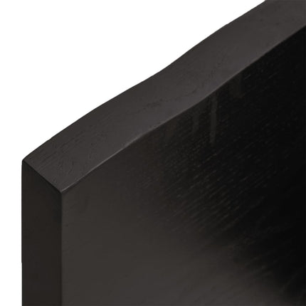 bordplade 60x60x(2-4) cm behandlet massivt egetræ mørkebrun