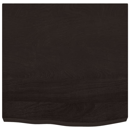 bordplade 60x60x(2-6) cm behandlet massivt egetræ mørkebrun